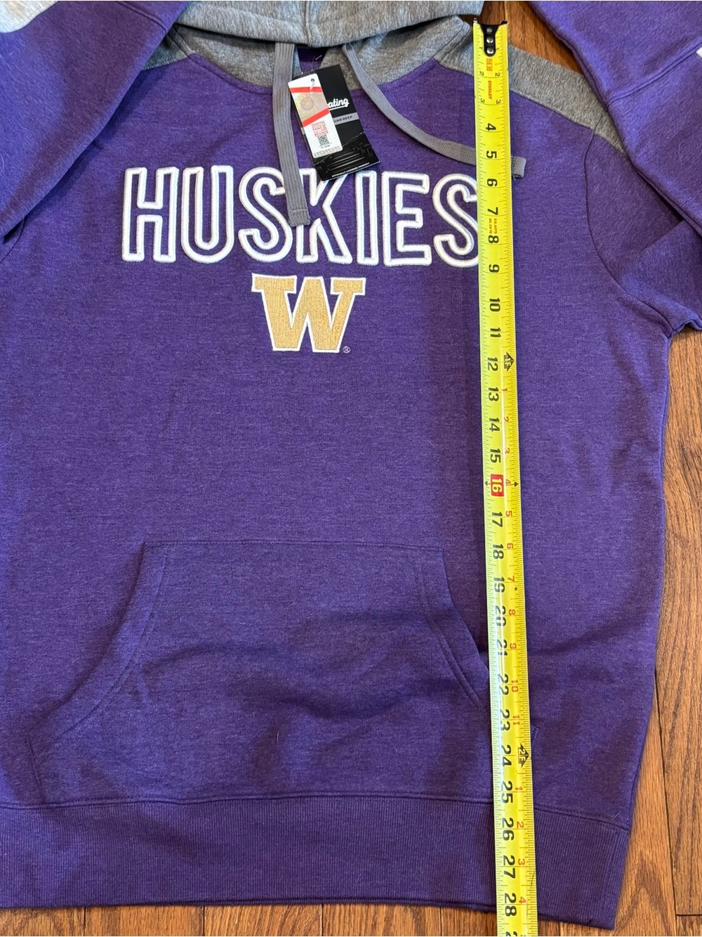 University of Washington Huskies Hoodie Sweatshirt Purple/Grey Men's Medium - Picture 6 of 10